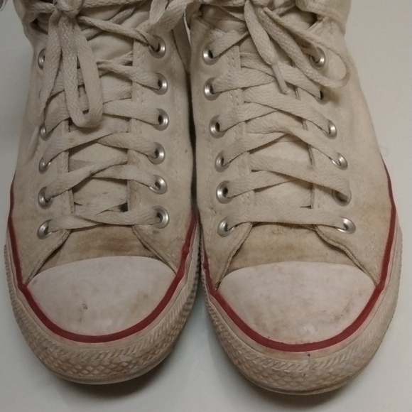 Converse White All Star Chuck Taylor High Top Converse Men’s Sneakers Size 9 - Picture 3 of 8